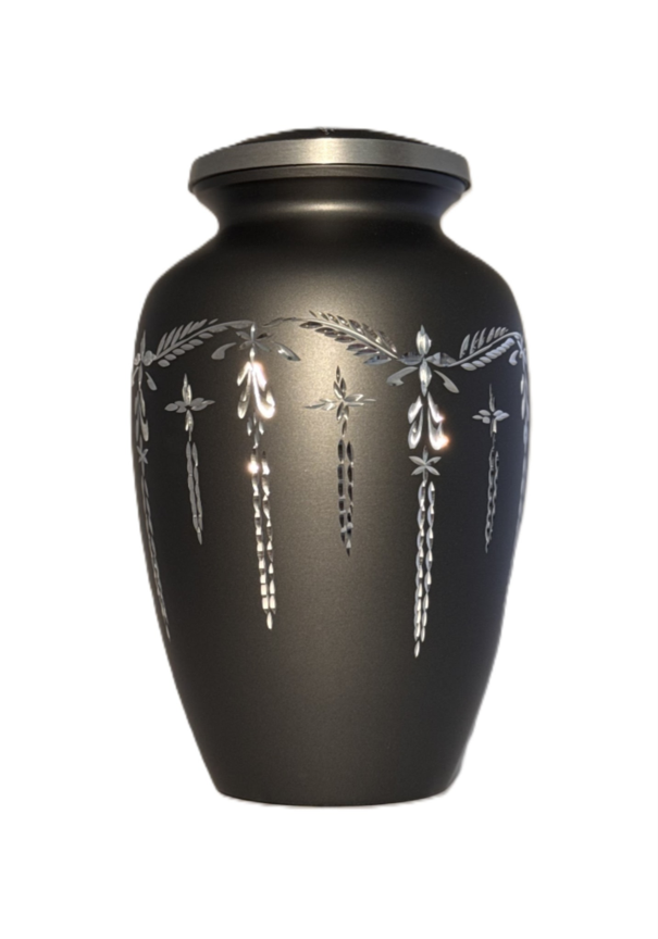 Aluminum Shimmer Diamond Black Urn