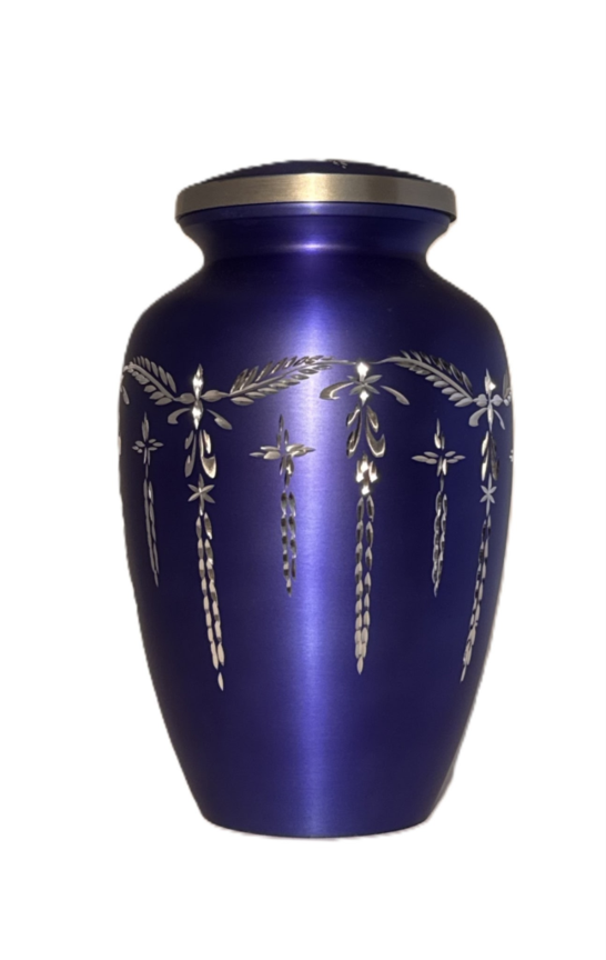 Aluminum Shimmer Diamond Blue Urn