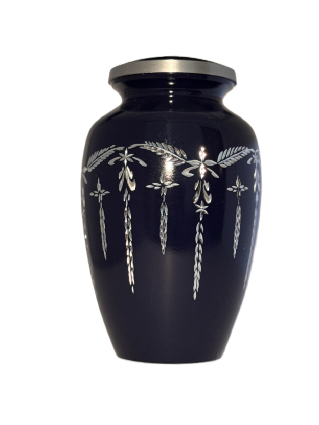 Aluminum Shimmer Diamond Navy Urn