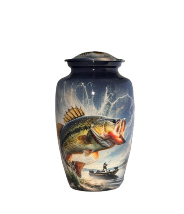 Big Mouth Bass Fishing Urn