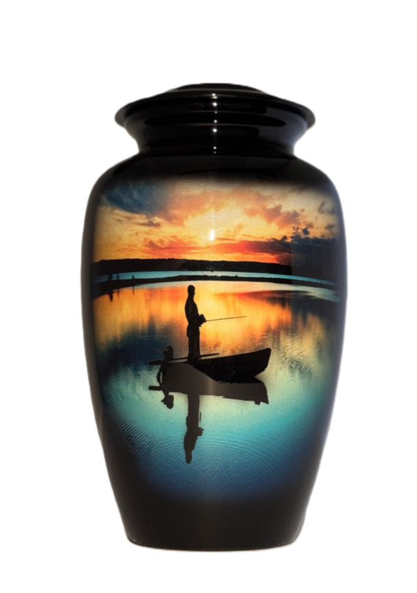 Black Fisherman in Boat Urn