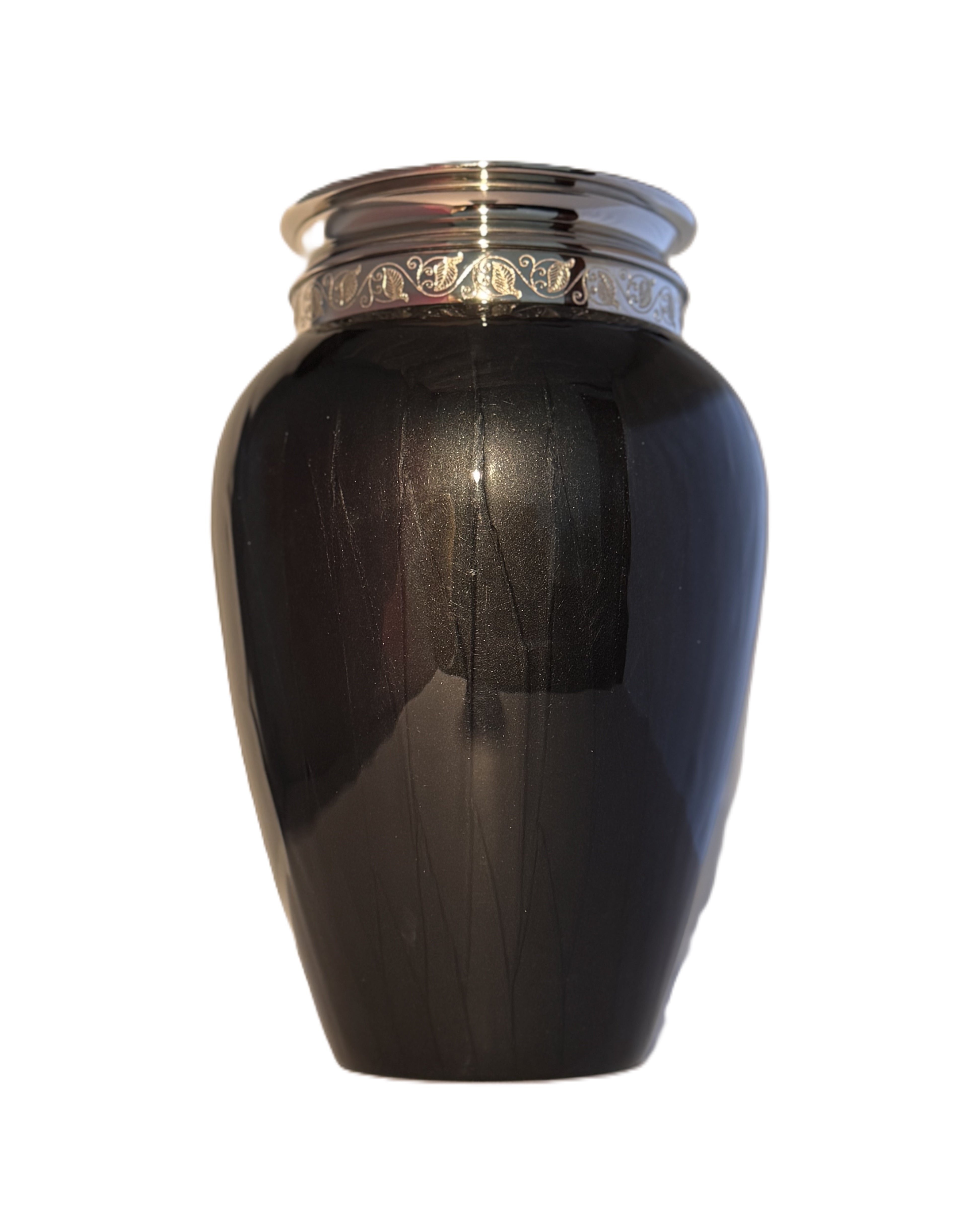 Black Floral Waivering Urn