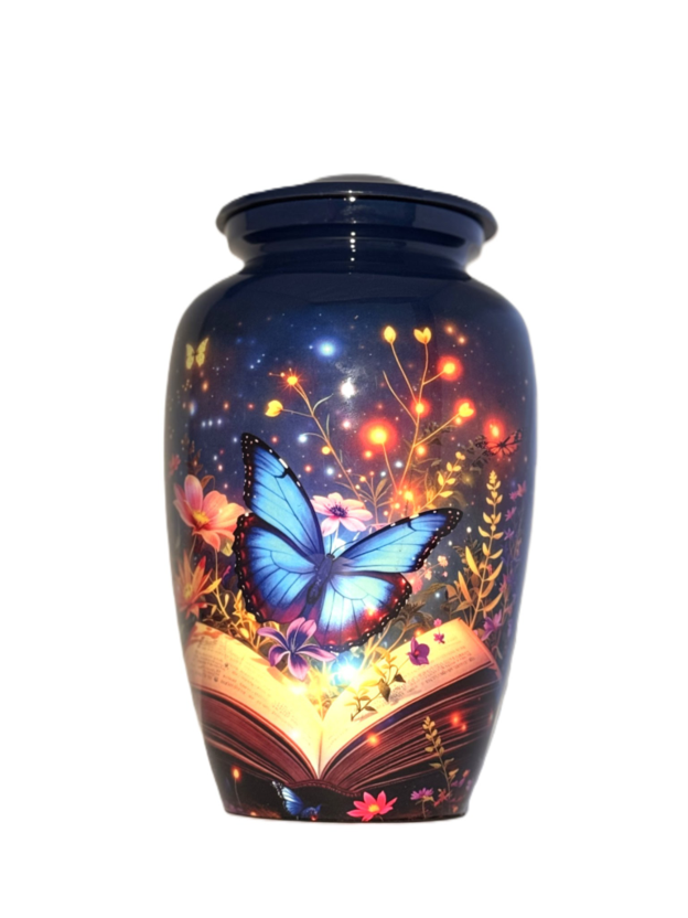 Blue Butterfly Book Urn