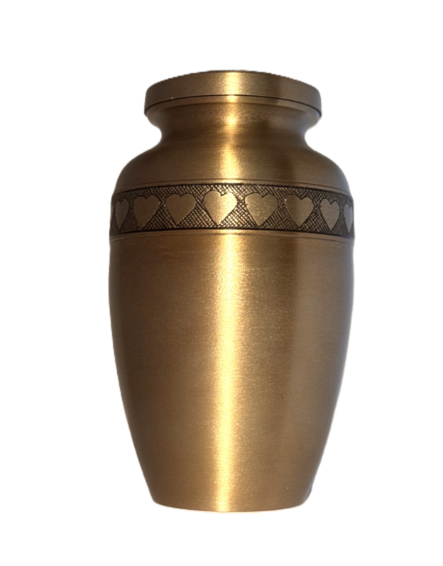 Brass Hearts Ring Urn