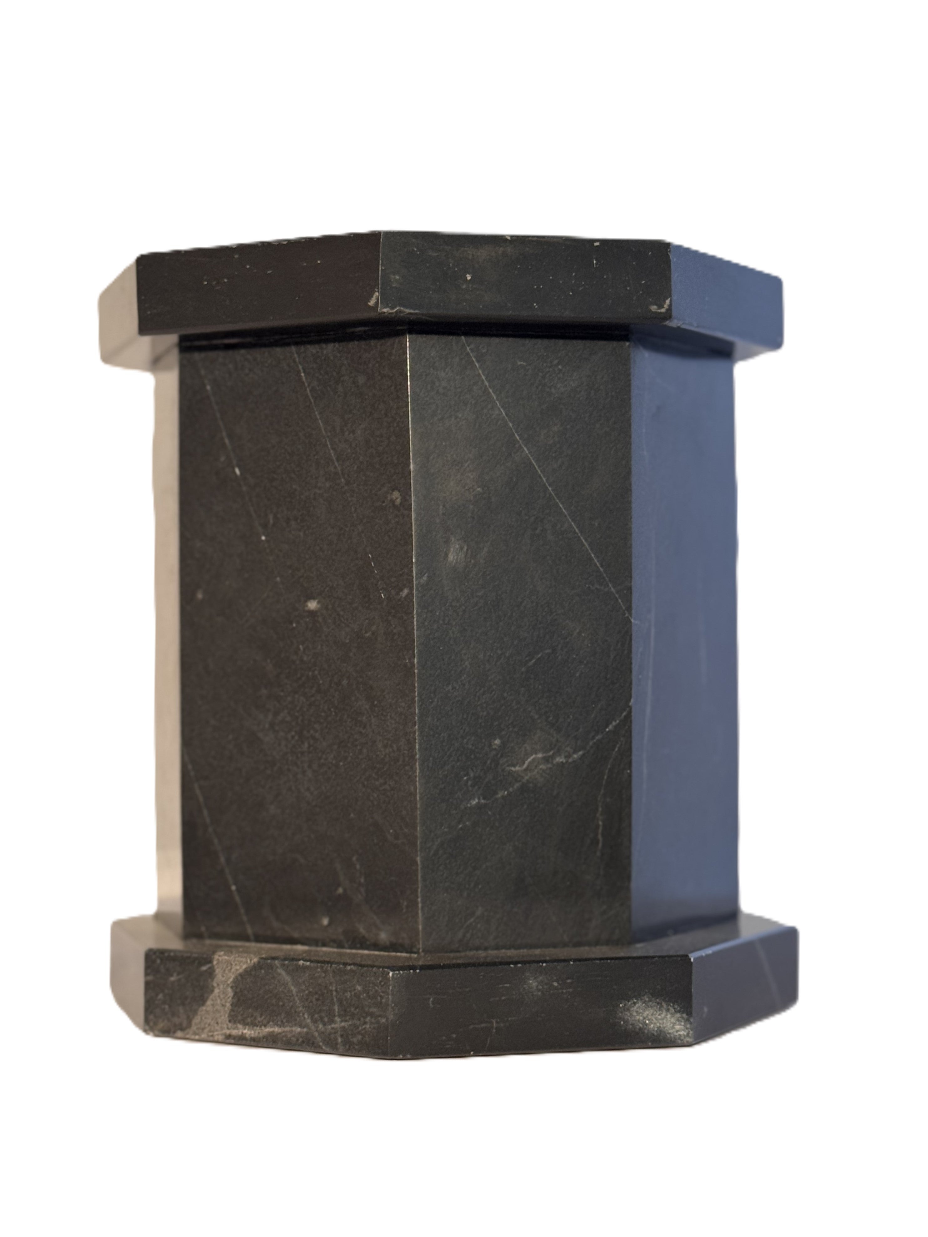 Octagon Natural Stone Black Urn