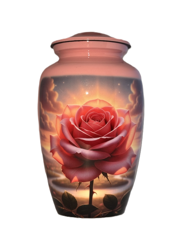 Pink Rose Urn