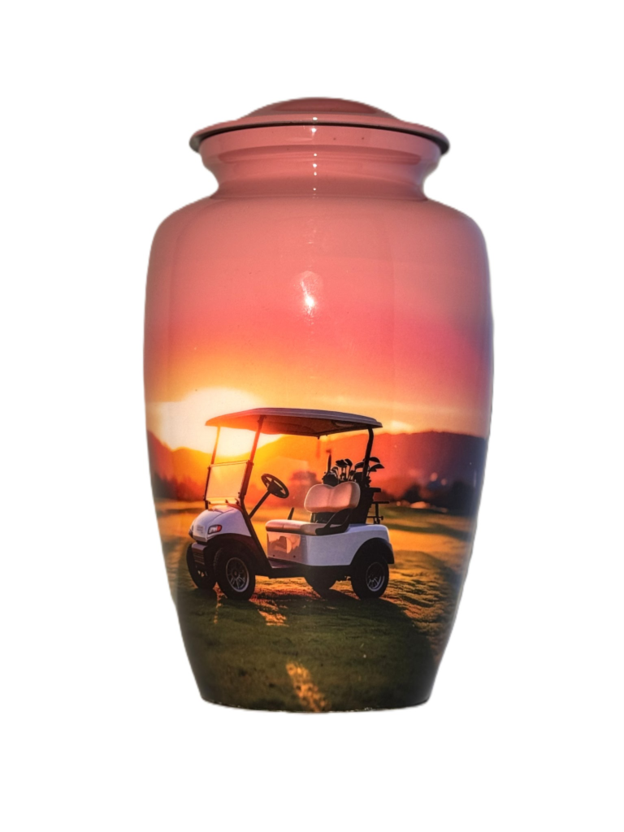 Pink Sunrise over Golf Cart Urn