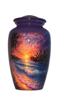 Purple Ocean Sunrise Urn
