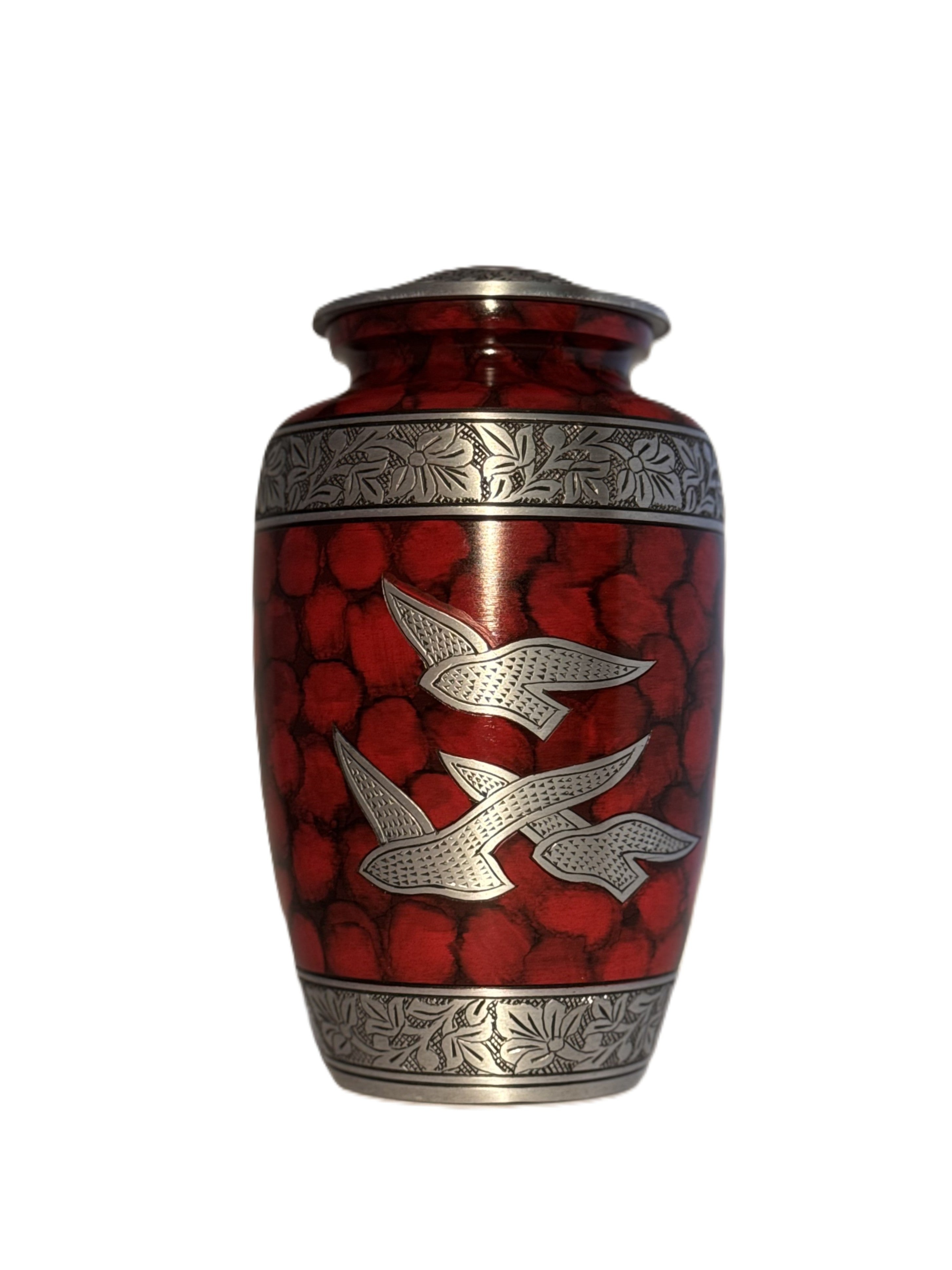 Red Birds Flying Urn