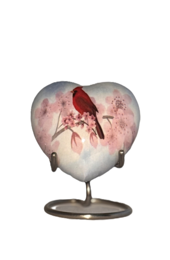 Red Cardinal on Branch Heart Keepsake