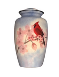 Red Cardinal on Branch Urn