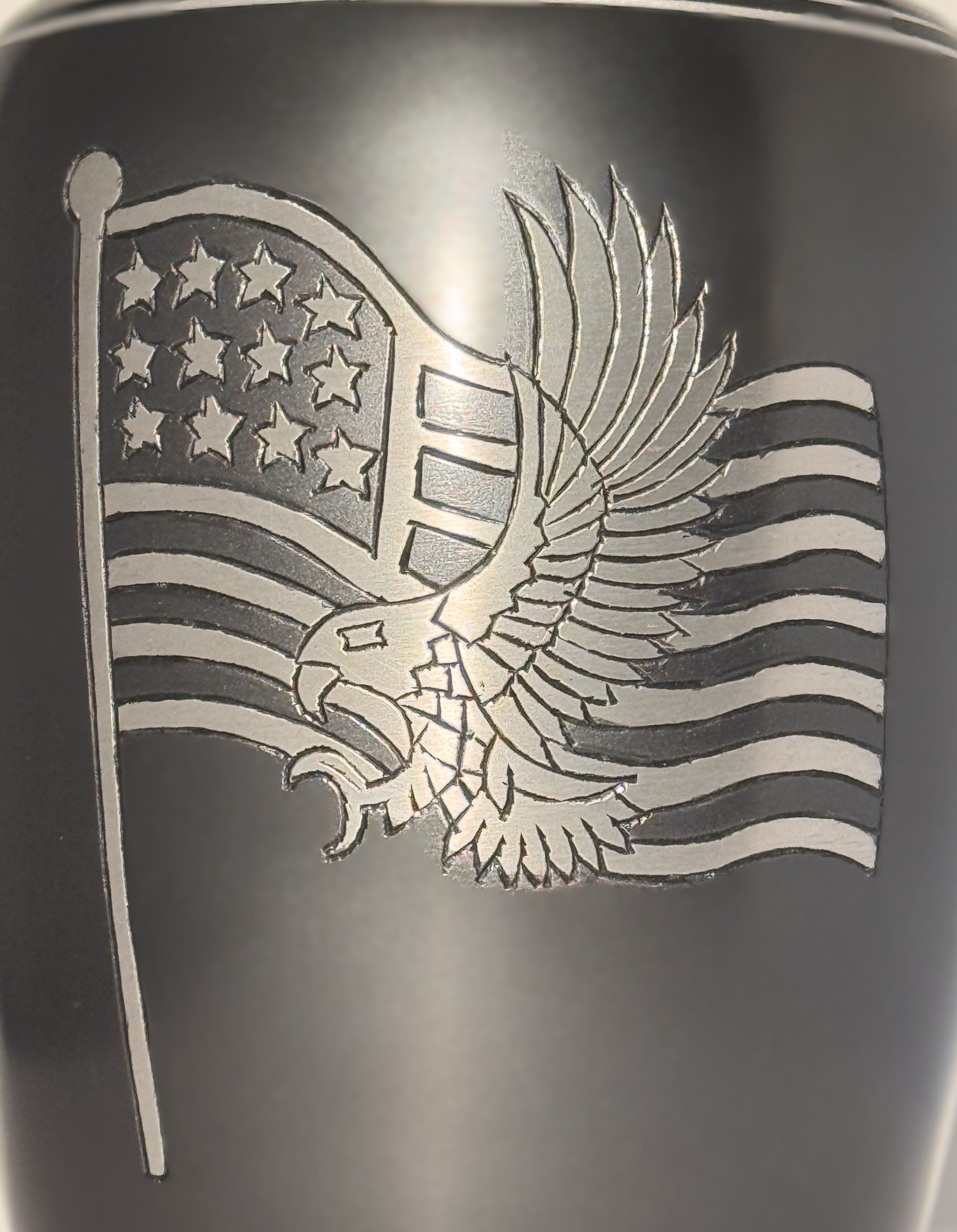 Slate Flag with Eagle Urn