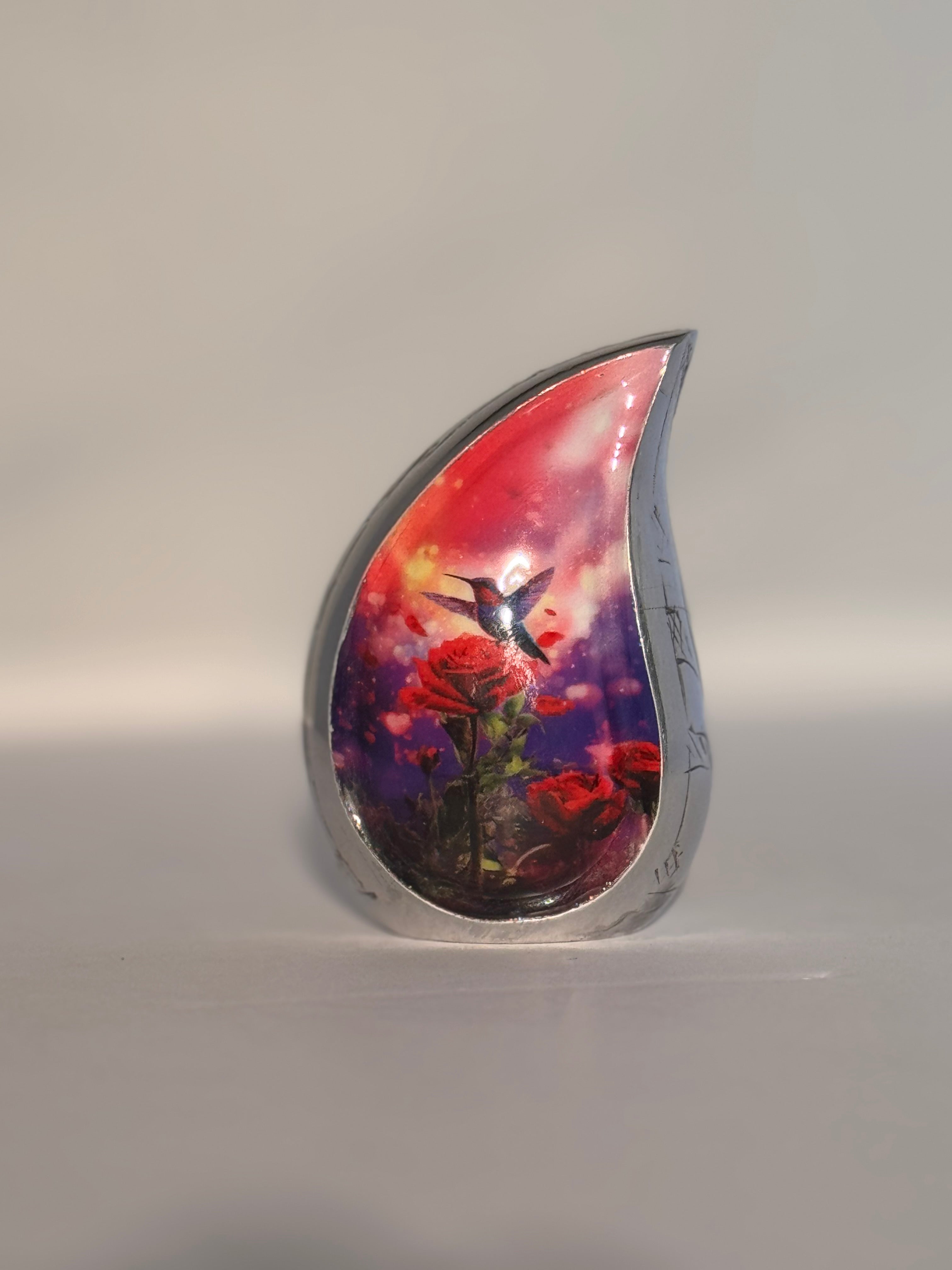 TearDrop Hummingbird Rose Keepsake