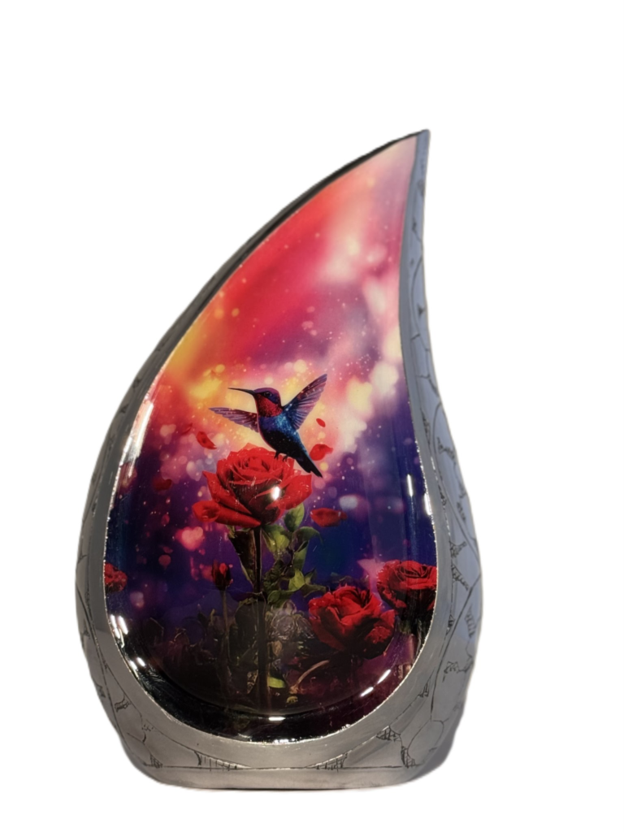 TearDrop Hummingbird Rose Urn