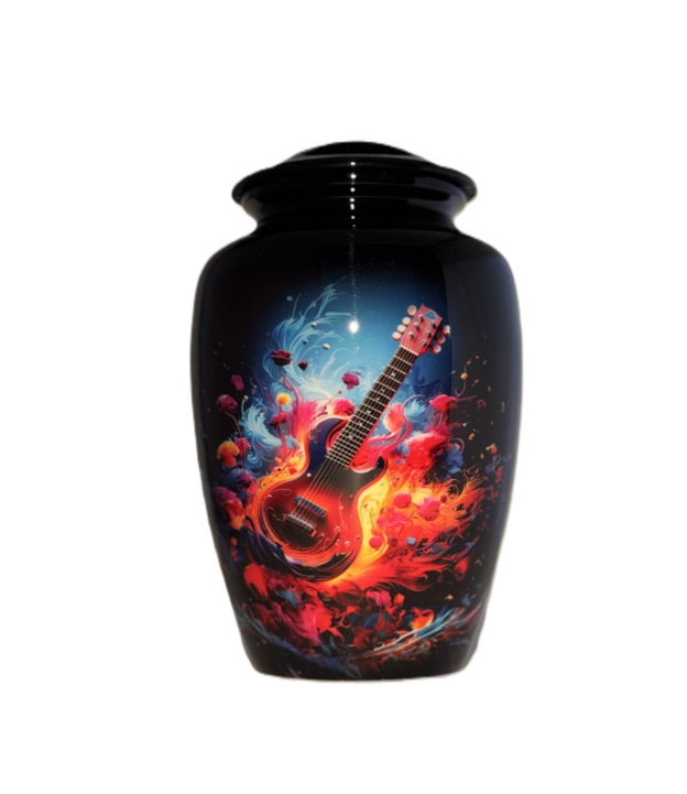 Vibrant Guitar Fantasy Urn