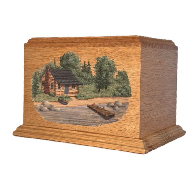 Wood Cabin Urn