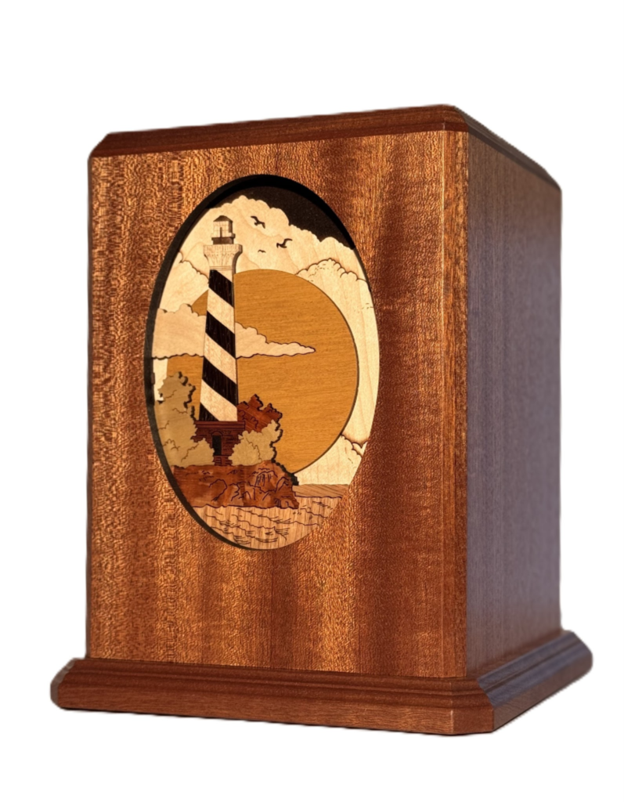 Wood Dimensional Lighthouse Urn